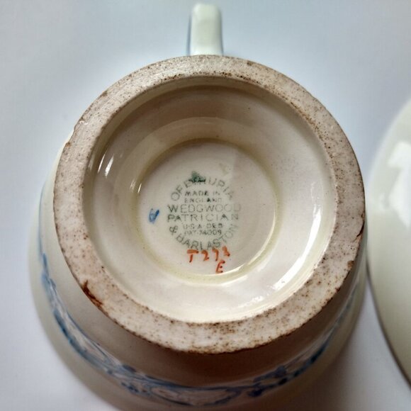 Vintage Wedgwood Patrician Tea Cup & Saucer Etruria Barlaston Shabby Distressed - Picture 6 of 10